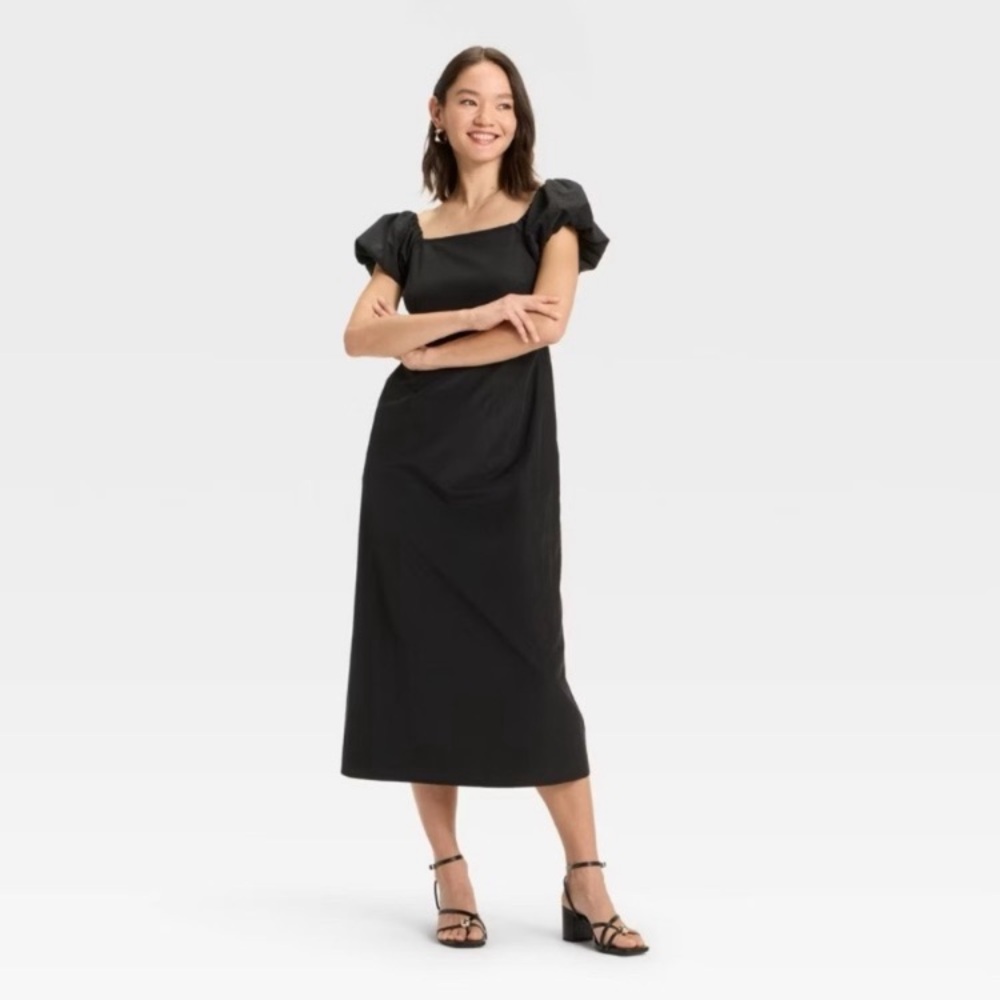 A New Day Women’s Puff Short Sleeve Maxi Dress - Picture 3 of 4